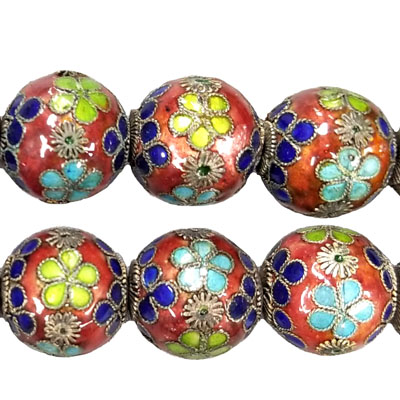 ENAMEL ROUND 16MM RUST RED